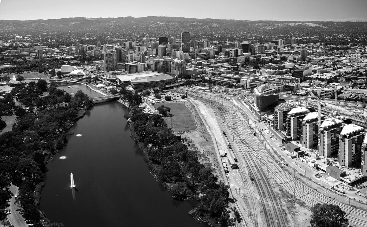 Adelaide; Aerial; City; River